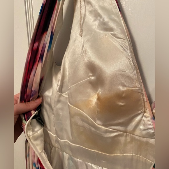 Aidan Mattox Tie Dye VNeck Pleated Dress - Picture 7 of 15